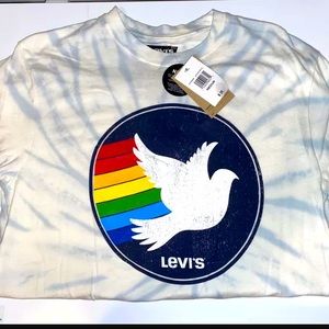 Men’s Levi’s T shirt Dove Rainbow Tie Dye Sz med